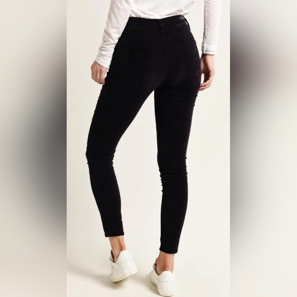 Citizens of Humanity COH Rocket High Rise Skinny Black Velour Corduroy Size 25 - Picture 3 of 16